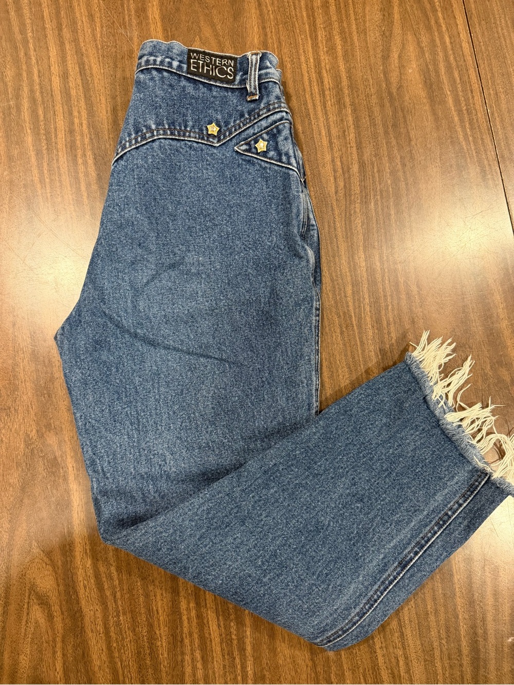 RARE Vintage 90s Western Ethics Studded Bareback Jeans High Rise Raw